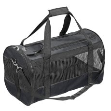 Flamingo Divina - tragbare Tasche für Katzen und Hunde, schwarz - 40 x 26 x 26 cm (S)