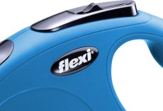 Leine FLEXI New Classic - Gürtel - blau 5 m / 25 kg (M)