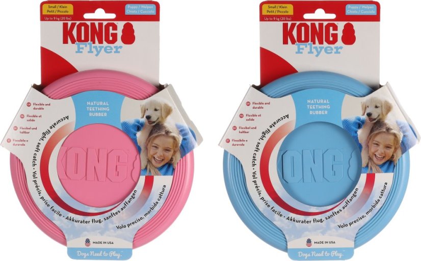 KONG Puppy Flyer - Frisbee pro psy - modrý - 17,7 cm (do 9 kg)