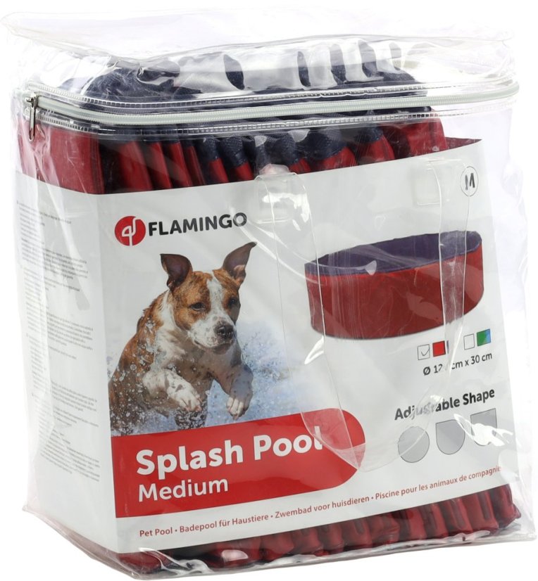 Flamingo Pool Doggy Splash Round - Bazén pro psy - červeno-modrý - ∅ 160 x 30 cm (L)