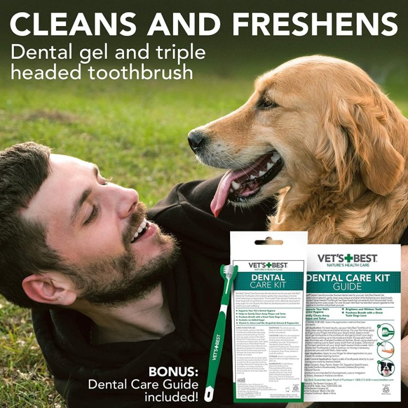 Vet's Best Dental Care Kit - Zahnreinigungsset für Hunde, 100 g