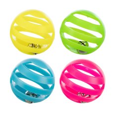 Trixie-Set mit 4 Kunststoffbällen mit Glocke für Katzen, 4 cm