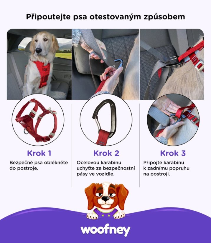 Kurgo Enhanced Strength Tru-Fit Dog Car Harness - bezpečnostní postroj pro psa - šedý