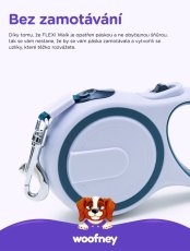 Self-winding leash for dogs - Flexi Walk - black, belt 5m/20 kg (L)