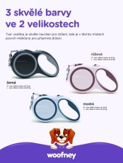 Self-winding leash for dogs - Flexi Walk - burgundy, belt 3m/15 kg (M)