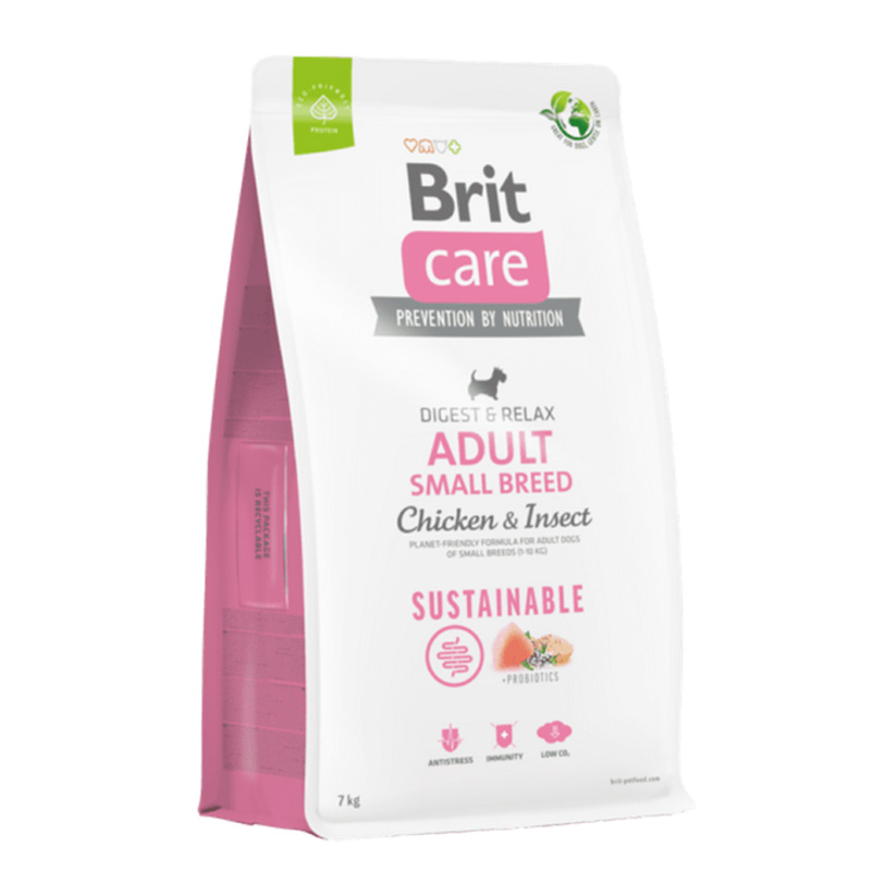 Brit Care Dog Sustainable Tockenfutter Adult Small Breed 7 kg (Huhn, Insekten)