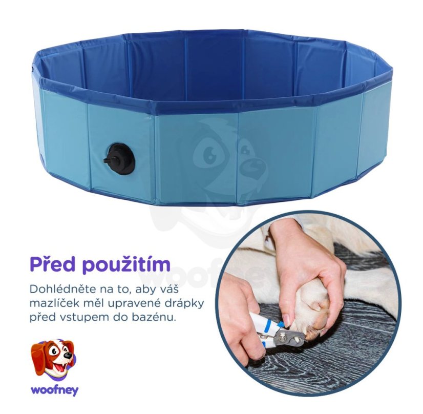 Flamingo Pet Pool Doggy Splatter - Bazén pro psy - modrý - ∅ 160 x 30 cm (L)
