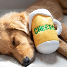 Huxley & Kent - Lulubelles Power Plush Cheers Mug - Plüschbecher mit Bier für Hunde - 16 cm (L)