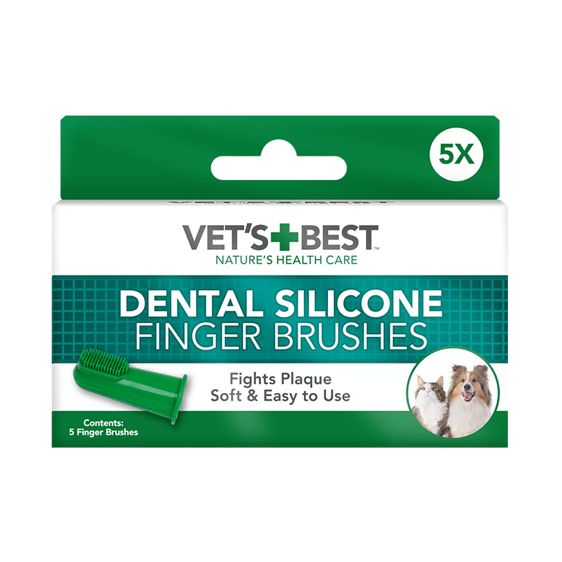 Vet's Best Fingerzahnbürste - Fingerzahnbürste für Hunde - Silikon (5 Stück)