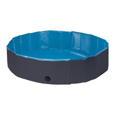 Hundepool Splash Round Blau & Dunkelgrau - Pool für Hunde - Blaugrau - ∅ 120 x 30 cm (M)