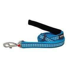 Red Dingo Bones Rfx - Leine für Hunde, reflektierend - Türkis - 100-180 x 2,5 cm (L)