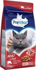 PreVital granule s hovězím pro dospělé kočky 1,4 kg