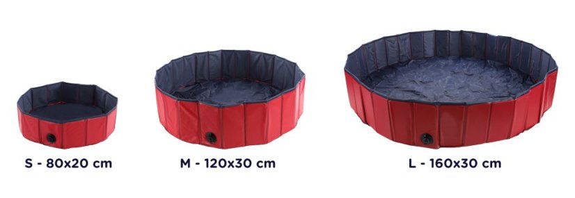 Flamingo Pool Doggy Splash Round - Bazén pro psy - červeno-modrý - ∅ 160 x 30 cm (L)