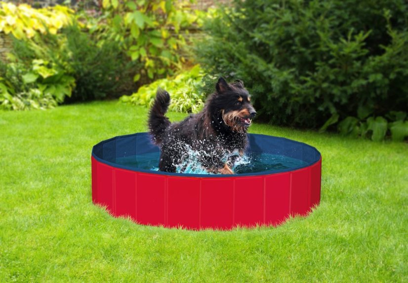 Flamingo Pool Doggy Splash Round - Bazén pro psy - červeno-modrý - ∅ 160 x 30 cm (L)