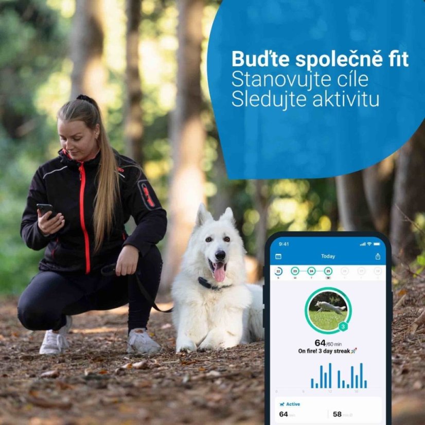 Tractive GPS DOG 4 – GPS sledování polohy a aktivity pro psy, bílý