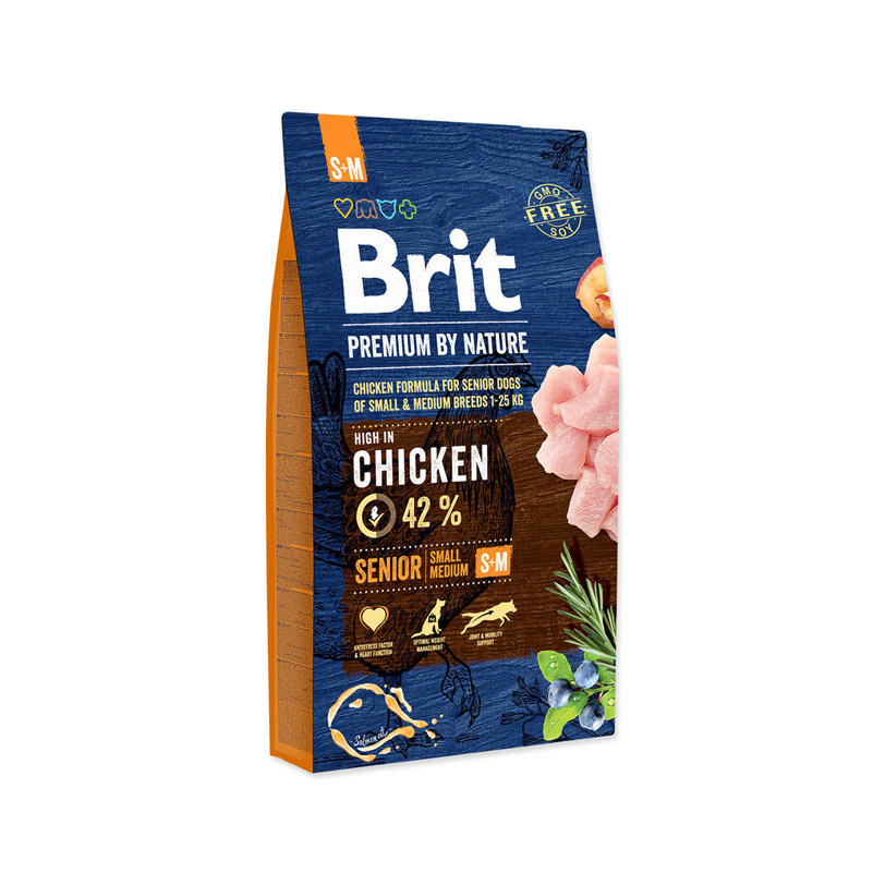 Brit Premium Dog by Nature Senior S+M 8kg (Huhn)