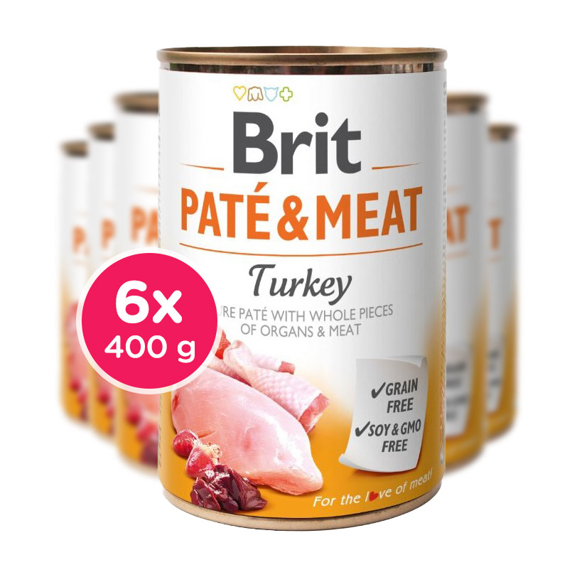 Brit Paté &; Meat Turkey 400g (turkey and chicken), 6 pcs