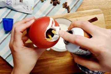 Womit KONG und Denkspiele für die Sommererfrischung Ihres Haustieres zu füllen. Rezepte für Hundeleckerlis.